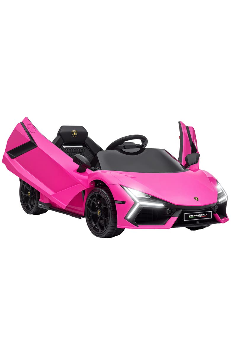 Qaba Lamborghini Revuelto 12V Kids Electric Car with Hydraulic Doors, Remote, Main, color, Pink