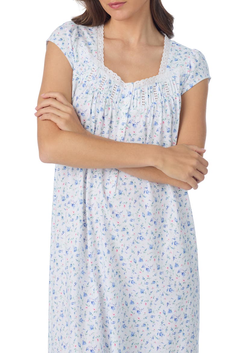 Cap Sleeve Cotton Nightgown, Alternate, color, ROSBUD