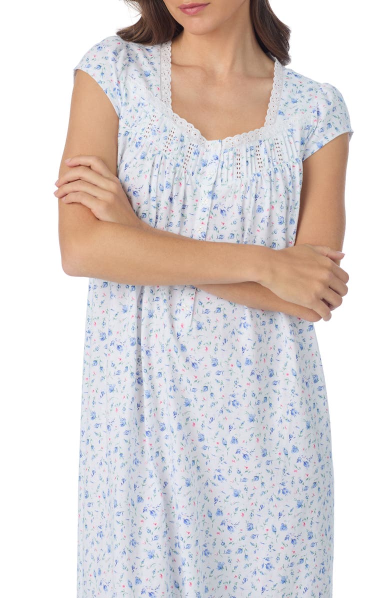 Eileen West Cap Sleeve Cotton Nightgown, Alternate, color, 