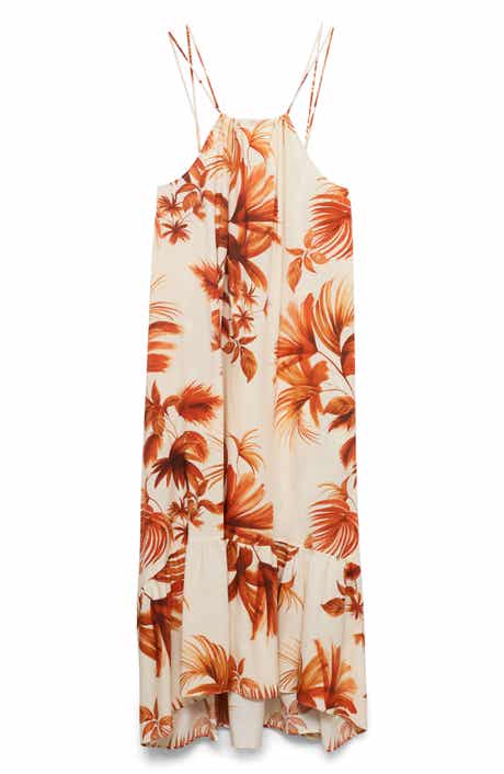 MANGO Palm Halter Sundress