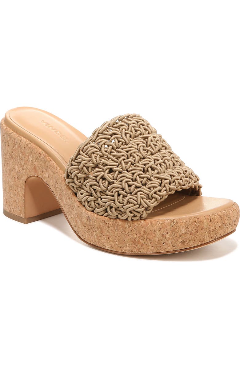 Vince Nicki Platform Slide Sandal, Main, color, Sand