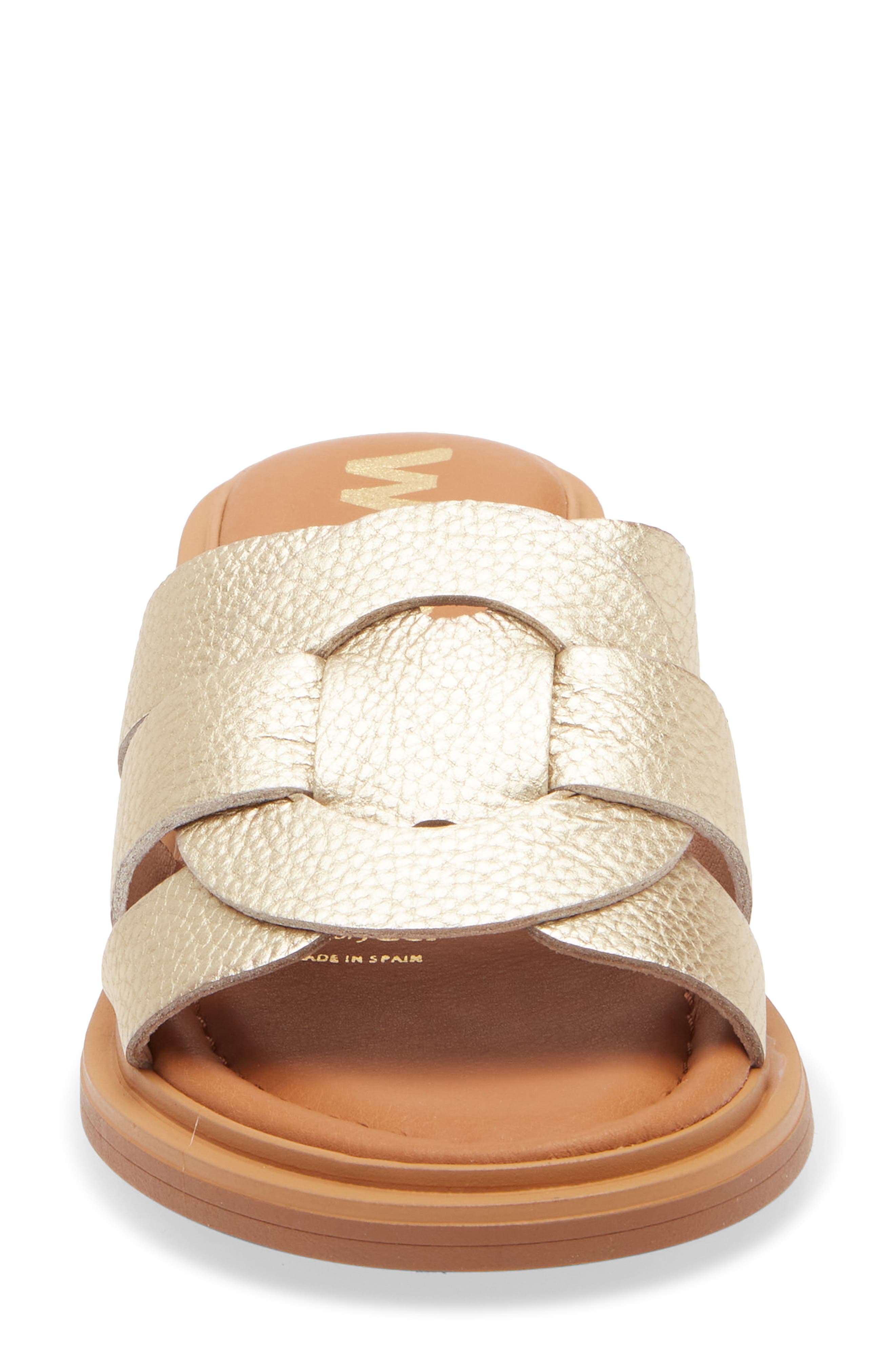 Leather Slide Sandal, Alternate, color, MAX PLATINO