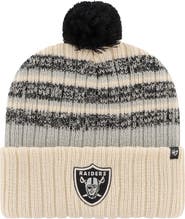 '47 Men's '47 Natural Las Vegas Raiders Tavern Cuffed Knit Hat with Pom