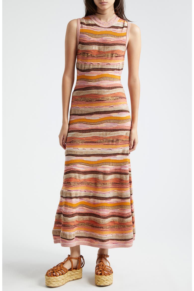 Fauna Knit Maxi Dress, Main, color, SUNSET