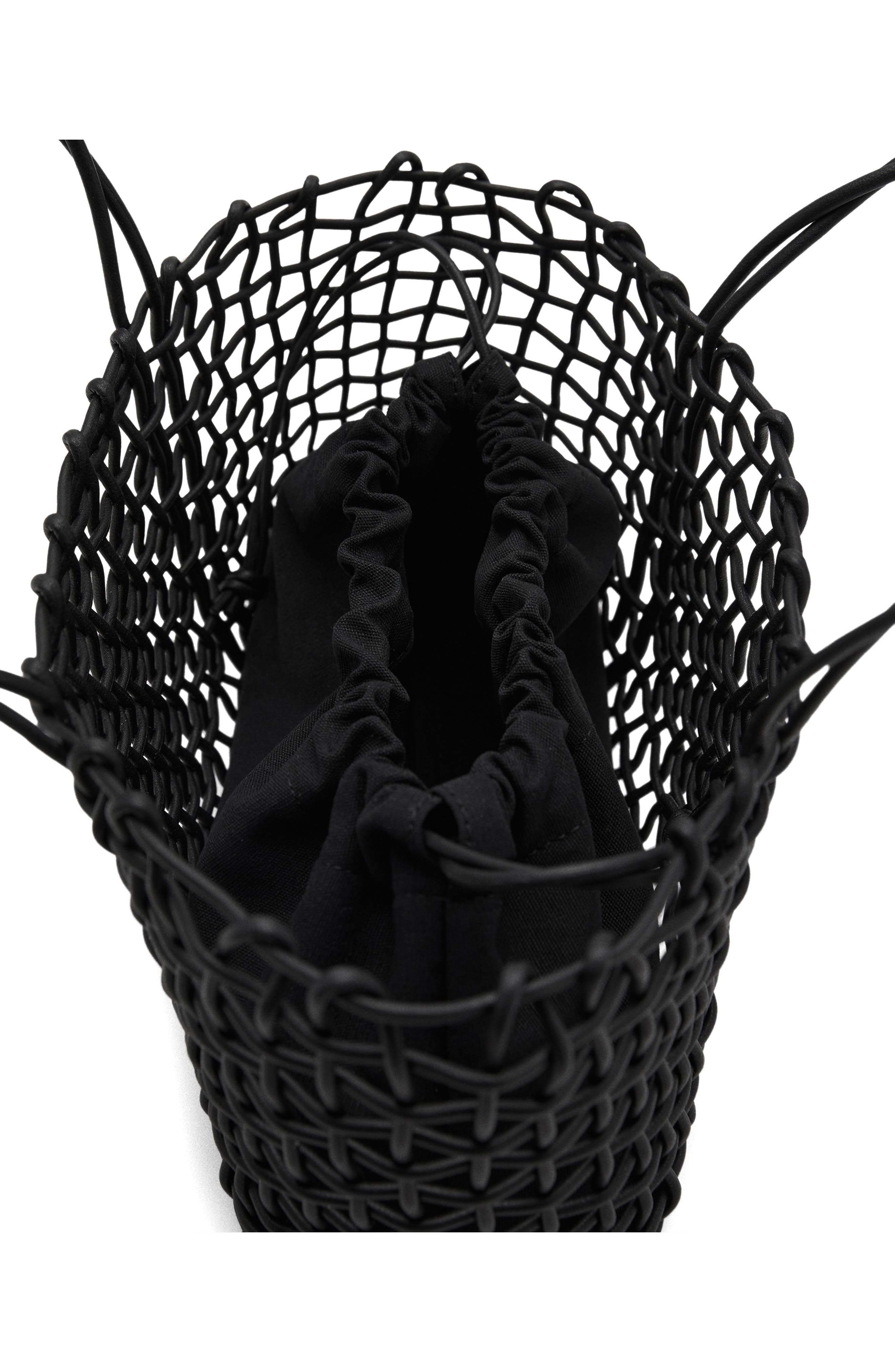 MANGO Braided Shoulder Bag, Alternate, color, Black