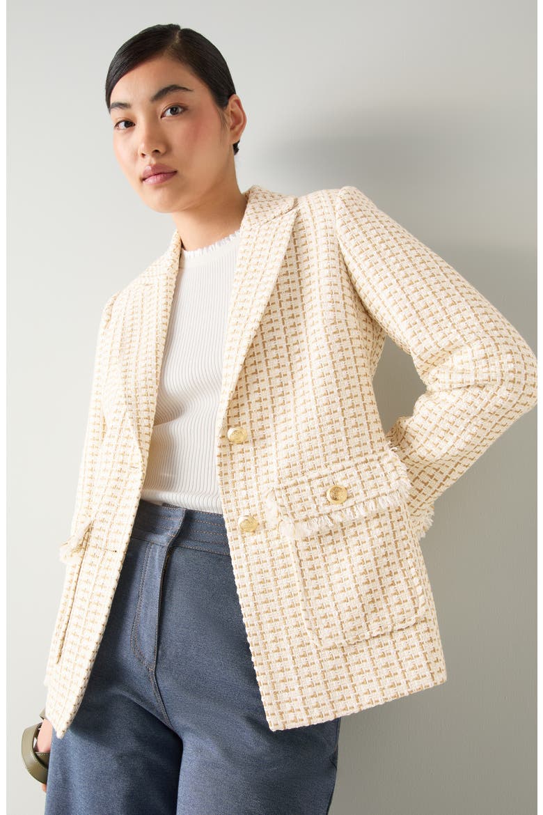 Julia Tweed Jacket, Alternate, color, CAMEL MULTI