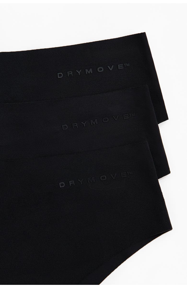 H&M 3-pack Sports Brazilian Briefs With Drymove, Alternate, color, Black