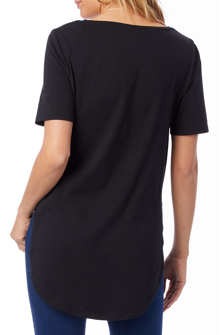 Organic Cotton Half Sleeve Tunic, Alternate, color, TRUE BLACK