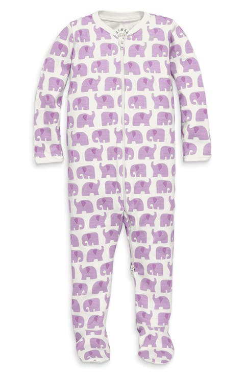 Animal Friends Organic Cotton Zip Footie