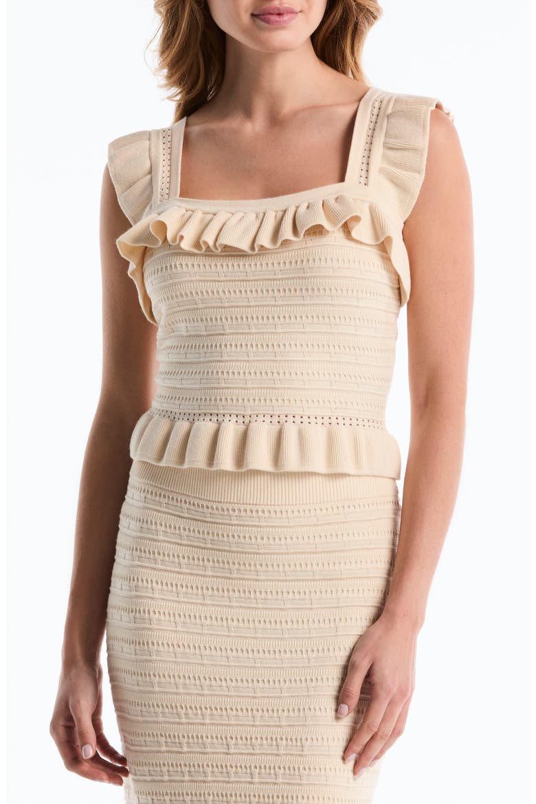 Ruffle Sweater Tank, Main, color, WHITE SWAN
