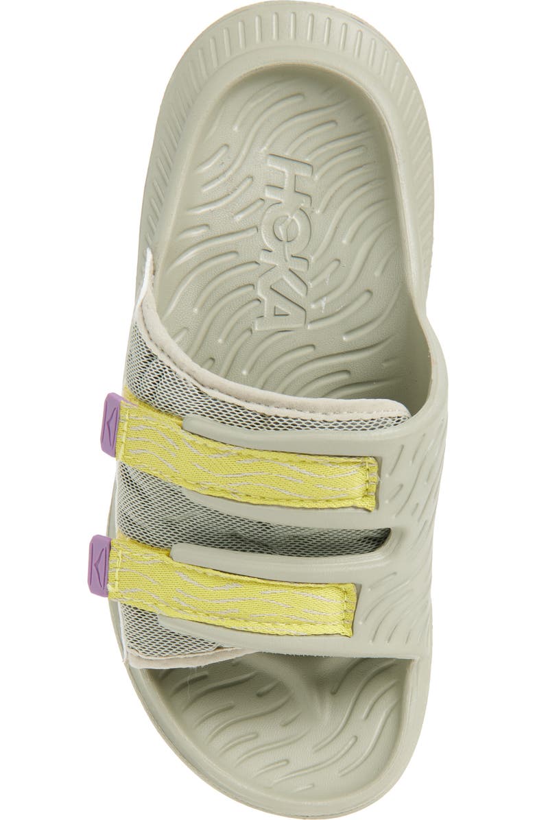HOKA Ora Luxe Recovery Slide Sandal, Alternate, color, Barley / Aura