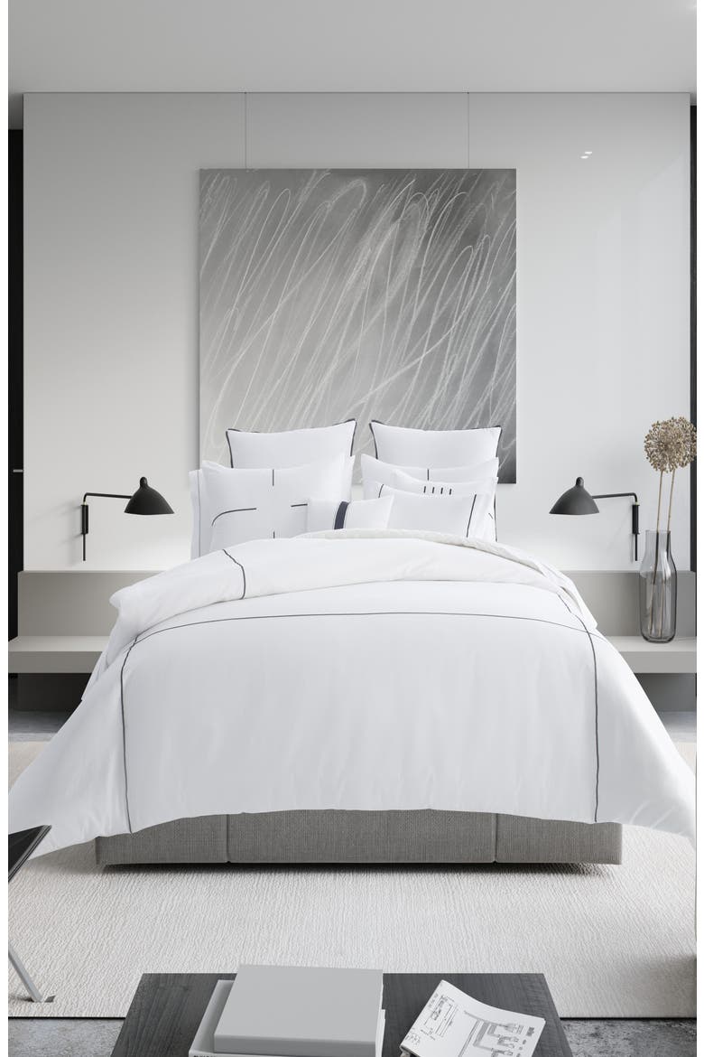 Zigzag Cotton Sateen Comforter & Sham Set, Alternate, color, WHITE