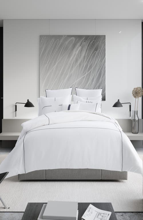 Vera Wang Zigzag Cotton Sateen Duvet Cover & Sham Set In White
