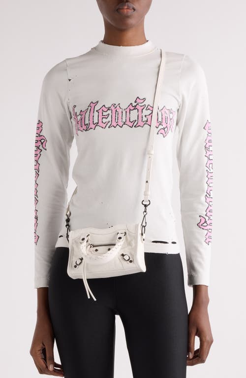 Balenciaga Nano Le City Leather Convertible Crossbody Bag In White
