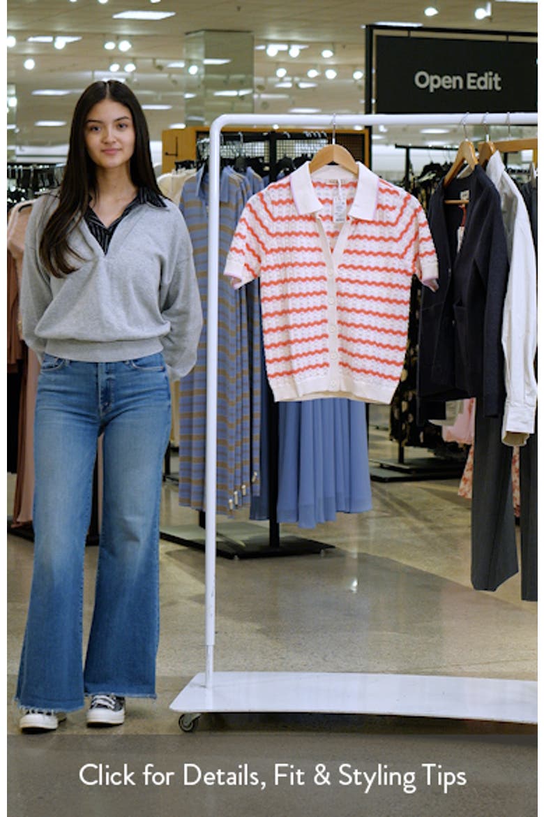Piper Stripe Pointelle Stitch Cotton Button-Up Shirt video