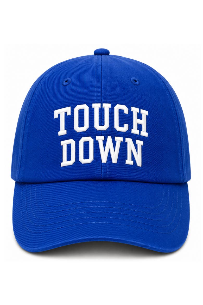Touch Down Bow Baseball Hat, Main, color, Royal Blue