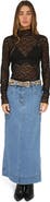 Belle & Bloom Edge Line Denim Maxi Skirt with Side Buttons