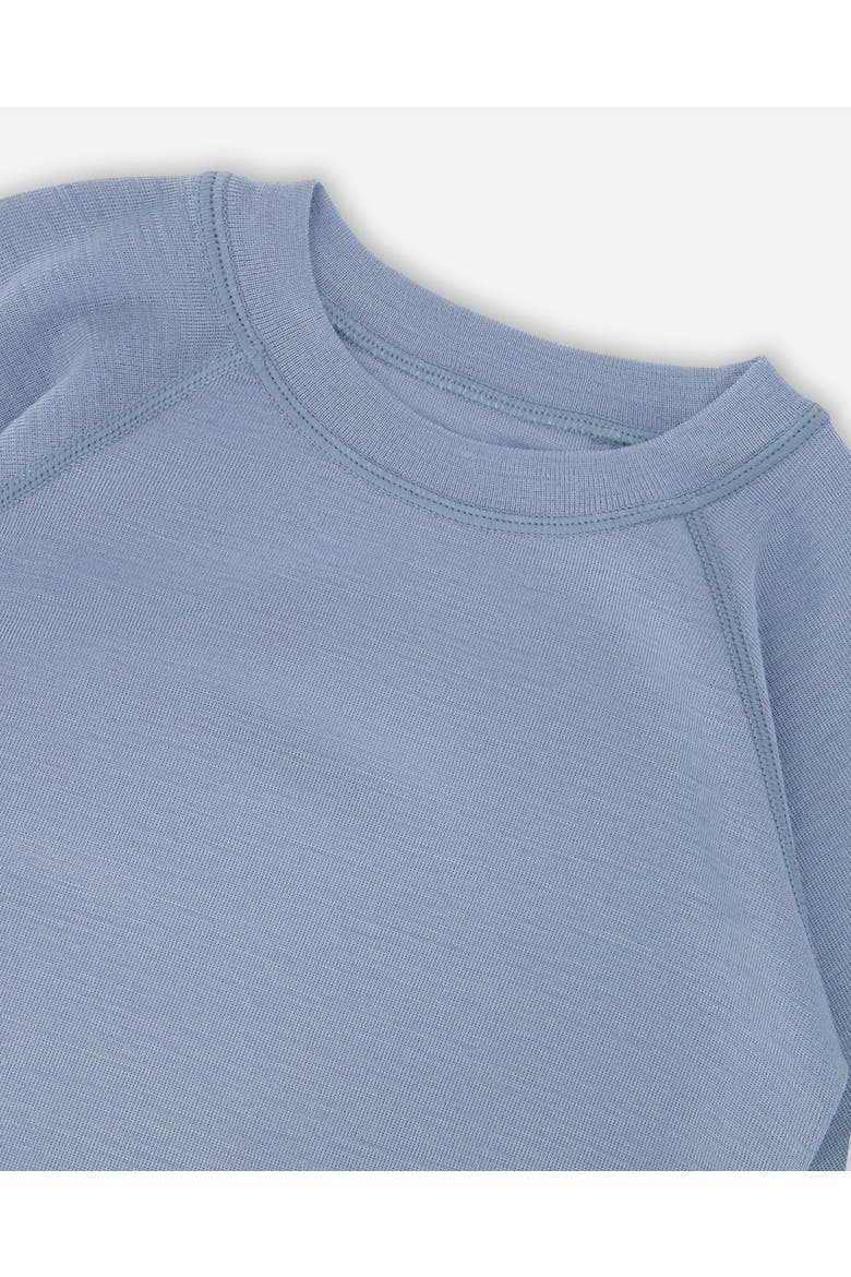Kids Gender Inclusive Merino Wool Base Layer Set, Alternate, color, Blue Gray