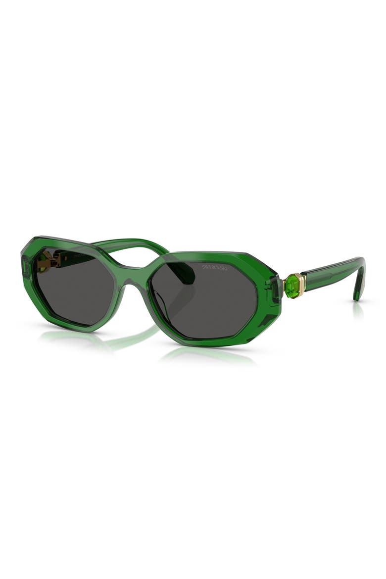 54mm Irregular Sunglasses, Alternate, color, TRANSPARENTT GREEN