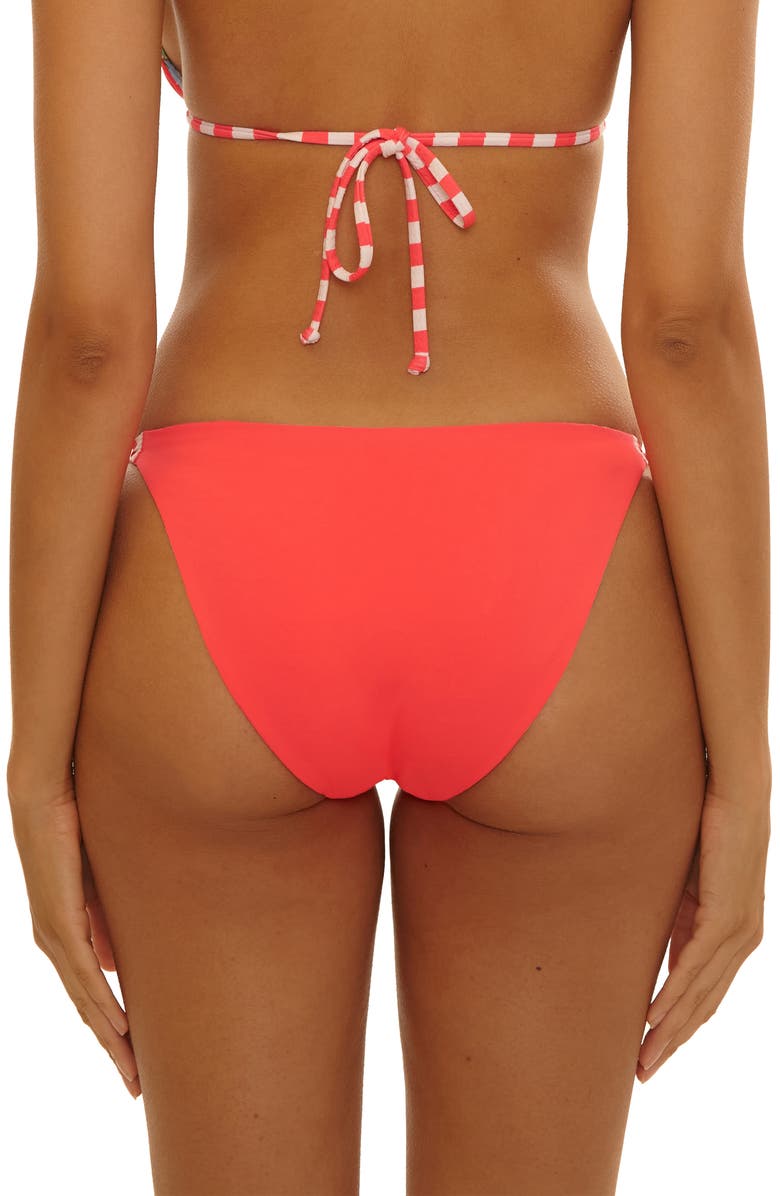 Becca Miami Beach Side Tie Bikini Bottoms, Alternate, color, Coral Multi