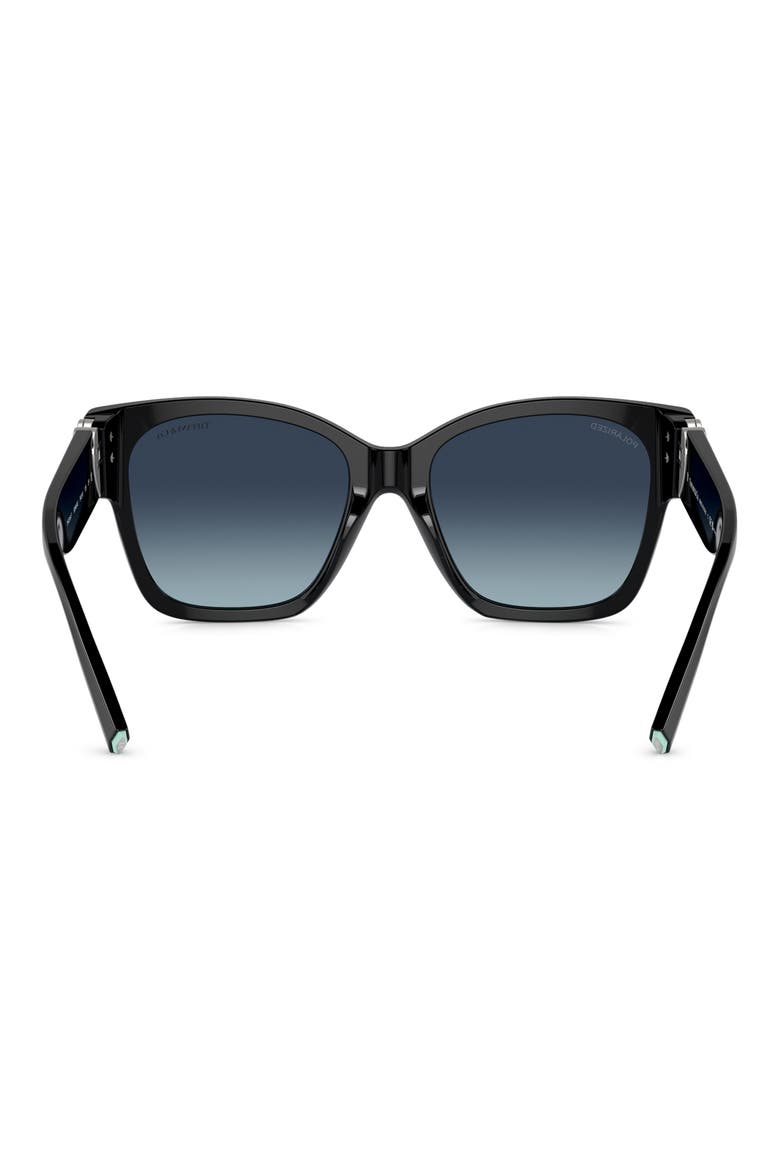 54mm Gradient Polarized Square Sunglasses, Alternate, color, BLACK