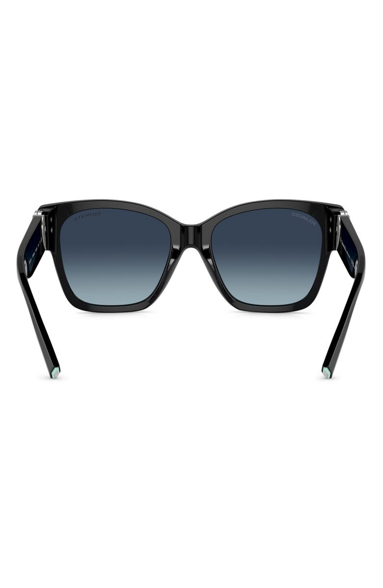Tiffany & Co. 54mm Gradient Polarized Square Sunglasses, Alternate, color, Black