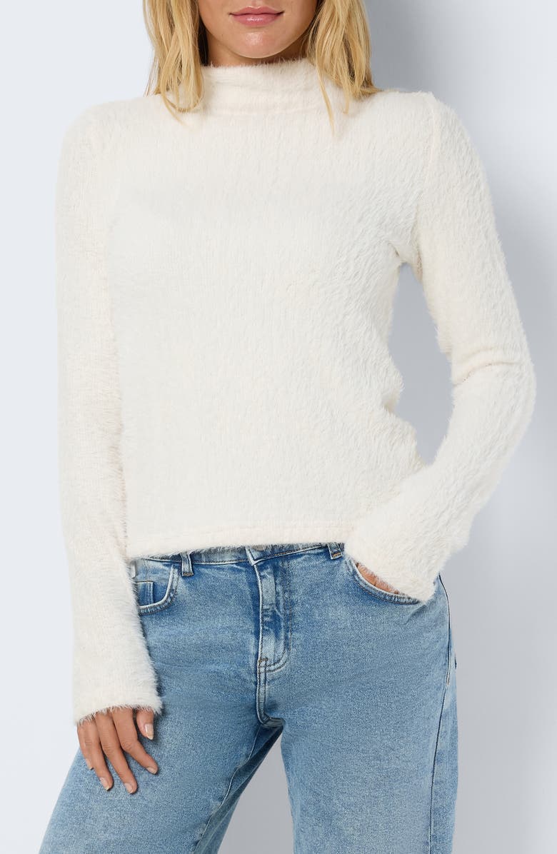 Noisy may Fluffy Funnel Neck Sweater, Alternate, color, 