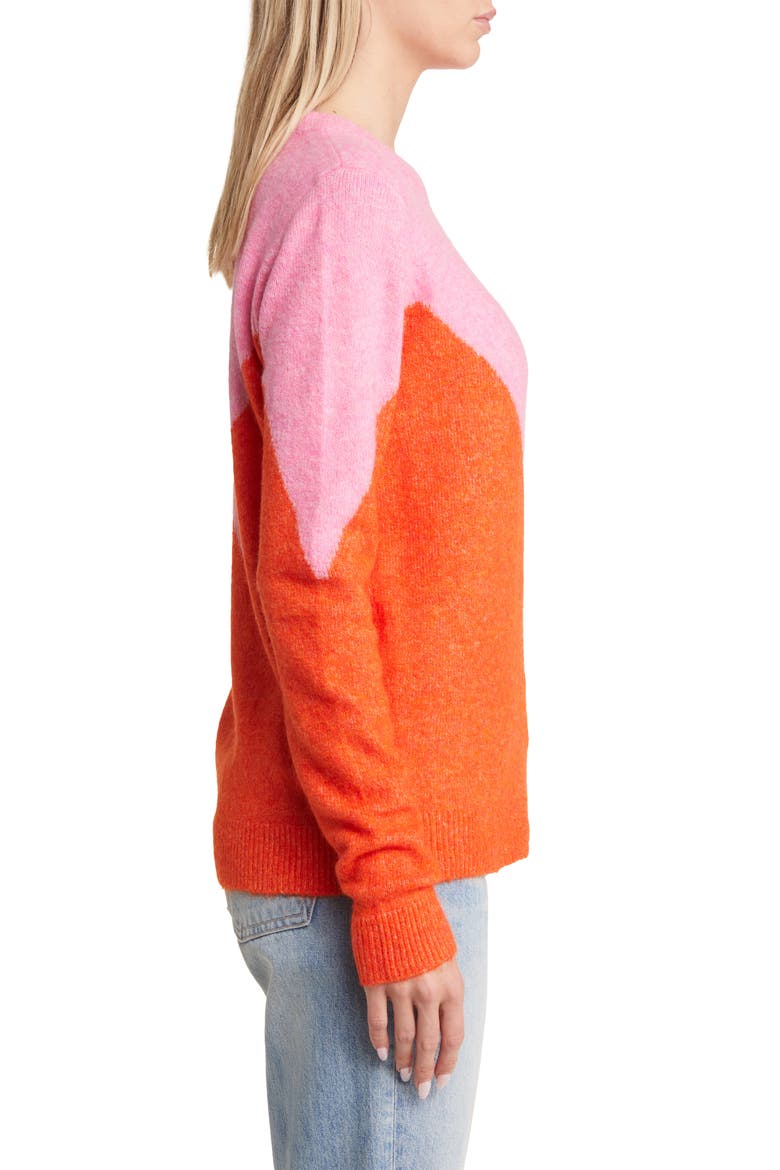 Plaza Colorblock Crewneck Sweater, Alternate, color, SACHET PINK DETAIL W