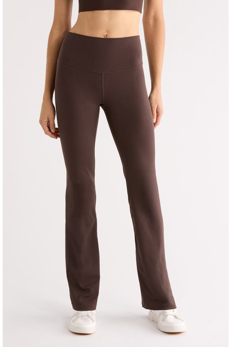 Thrive Rib Bootcut Pants, Main, color, BROWN MOLE