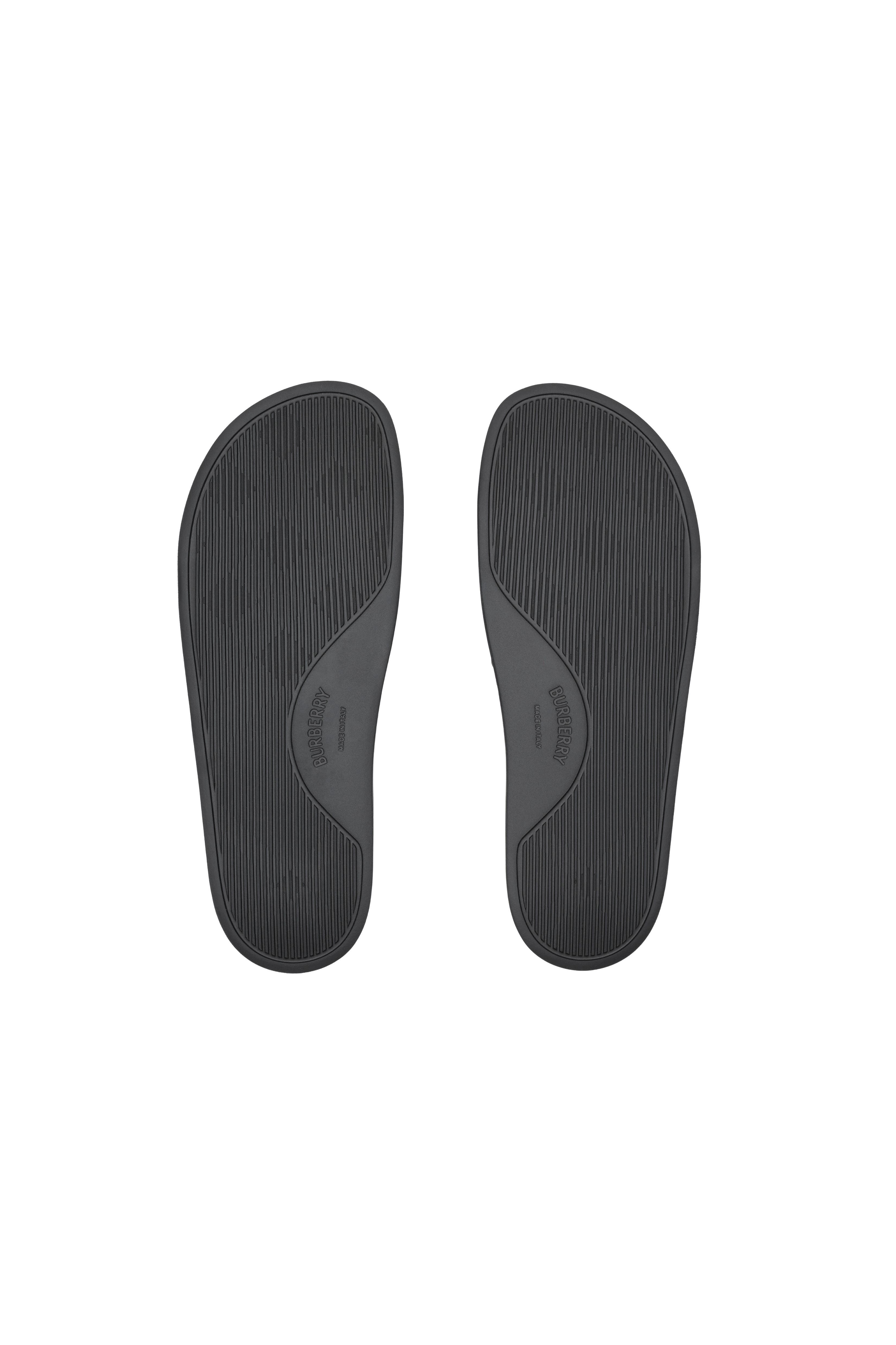 Burberry Logo Slides, Alternate, color, Black/White