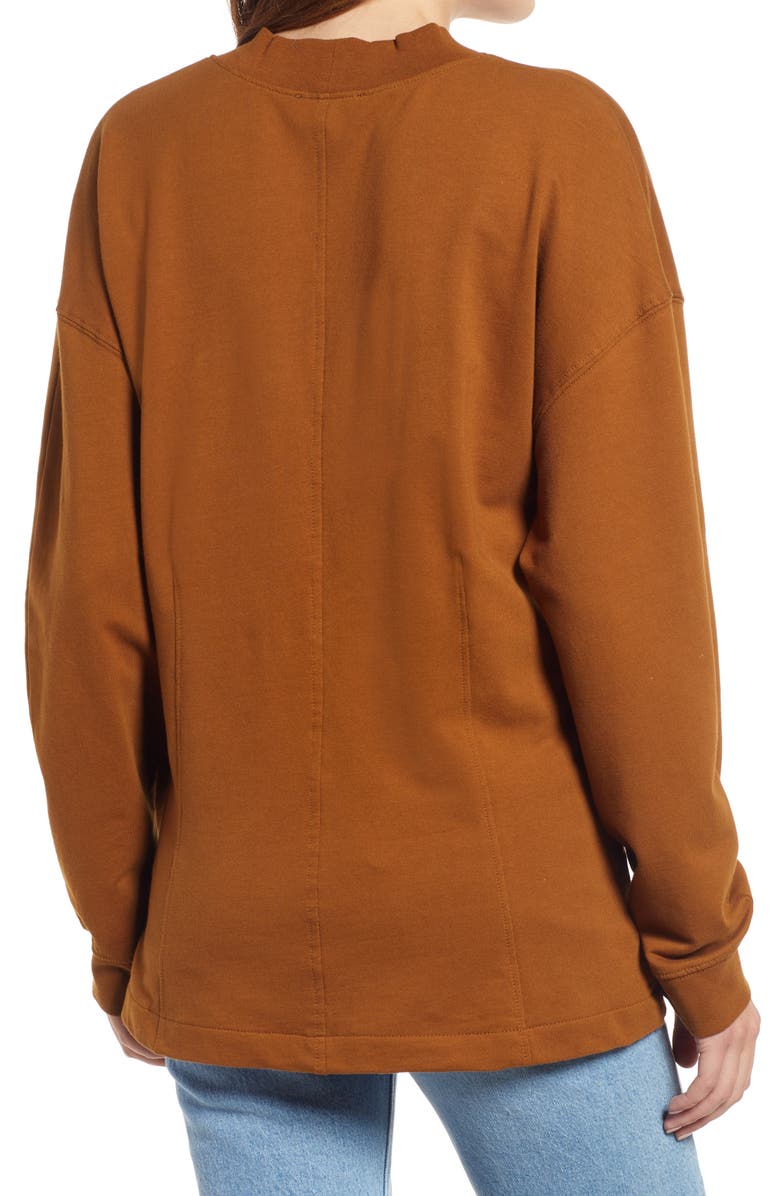 Open Edit Sweatshirt Cardigan, Alternate, color,