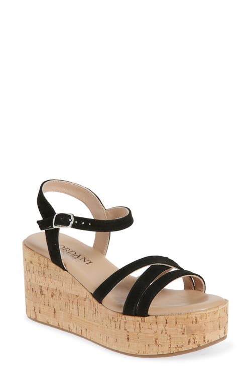 Cordani Jaiden Ankle Strap Platform Wedge Sandal In Black
