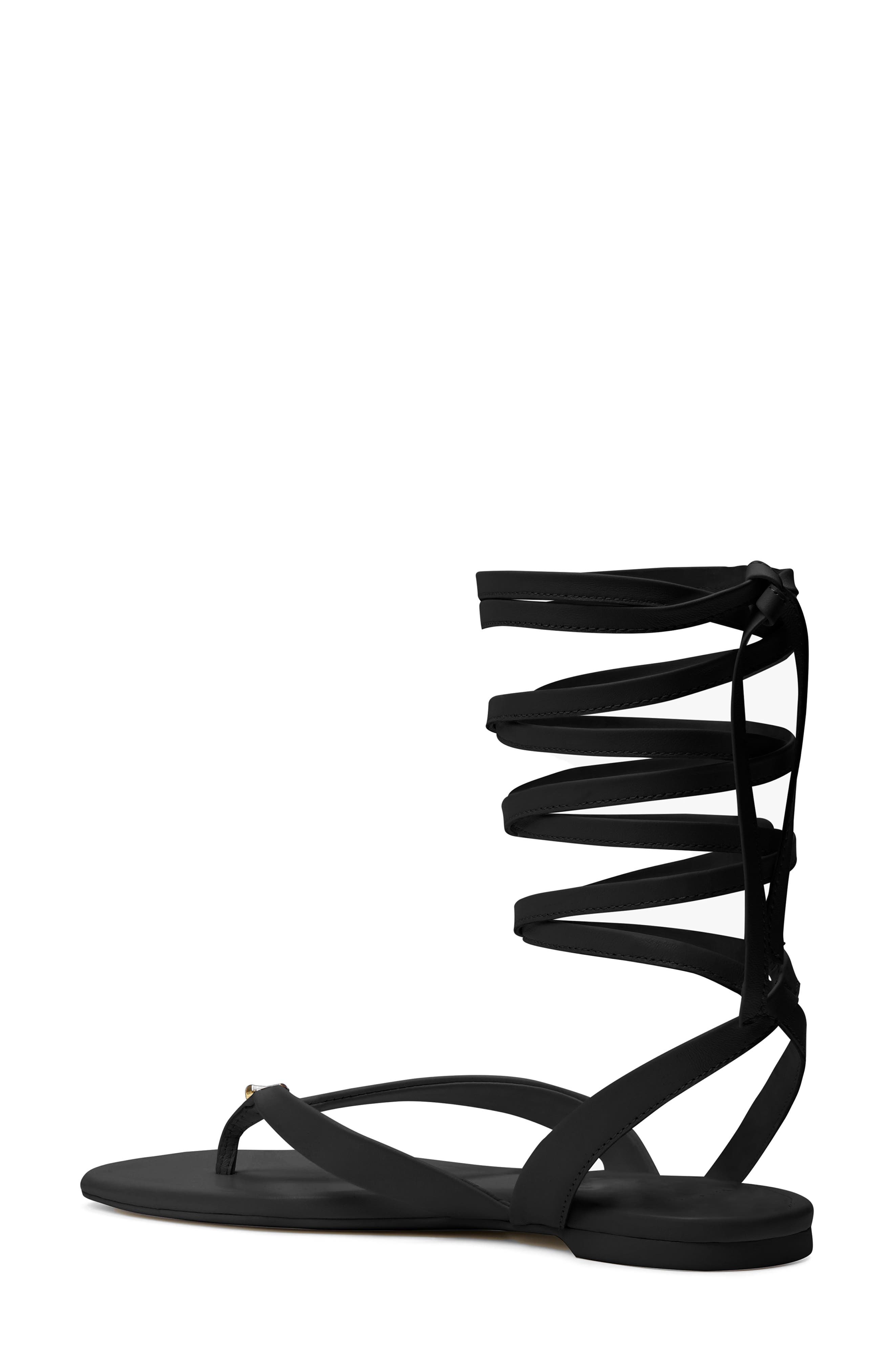Kate Spade New York spade flower smooth leather gladiator sandal, Alternate, color, 