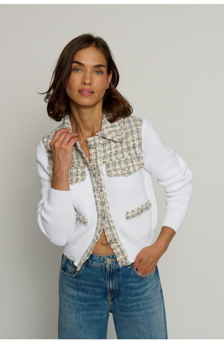 Central Park West TWEED AND SWEATER JACKET, Main, color, 