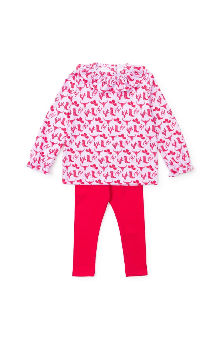 Lila and Hayes Lulu Girls' Legging Set, Main, color, Wild West Pink