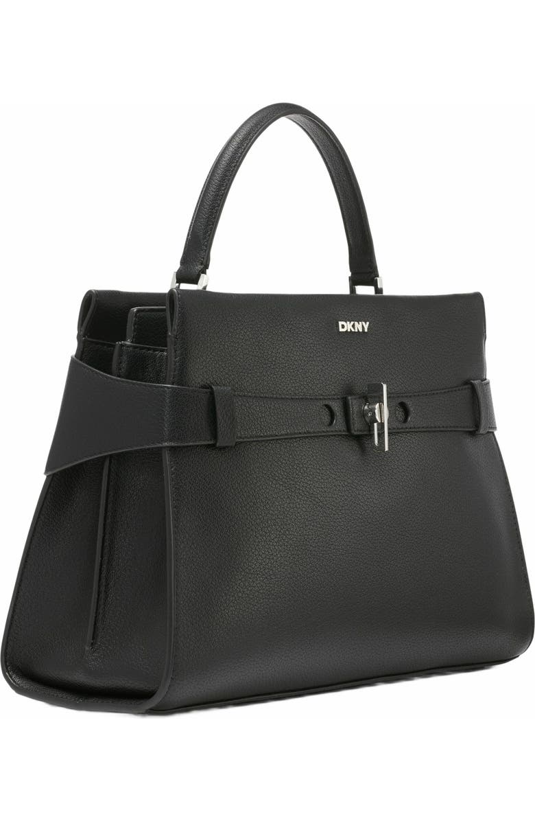 DKNY Bleeker Large Satchel, Alternate, color, Black/Silver