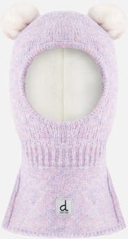 Deux par Deux Girl Bear Ear Fleece Lined Knit Balaclava