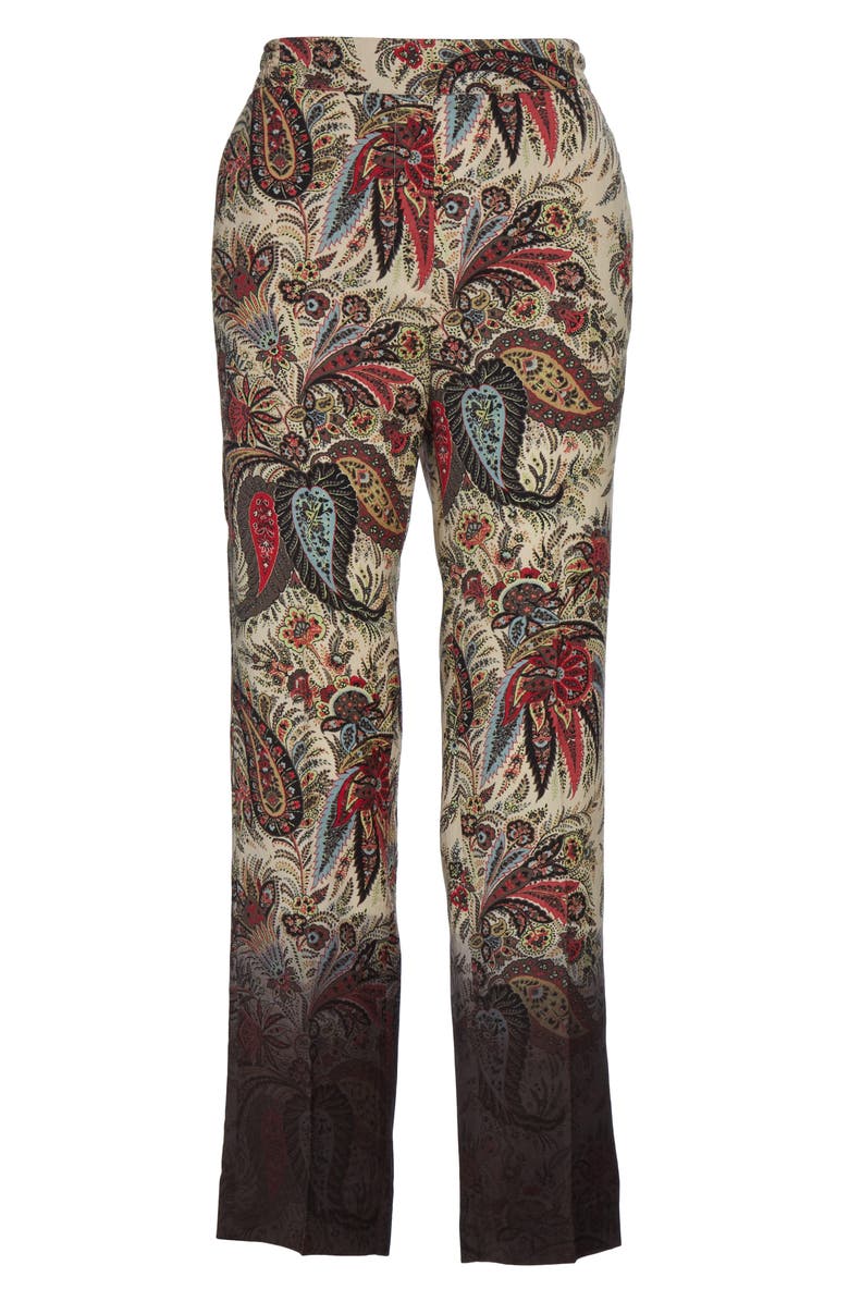 Etro Dégradé Paisley Print Wool Crop Pants, Alternate, color,