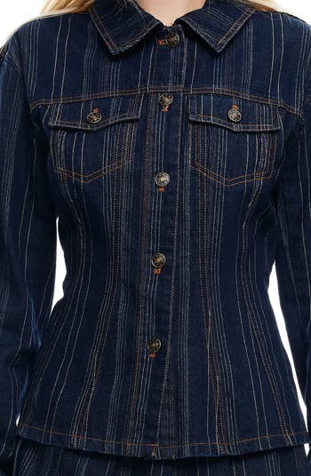 Rider Topstitch Detail Denim Jacket