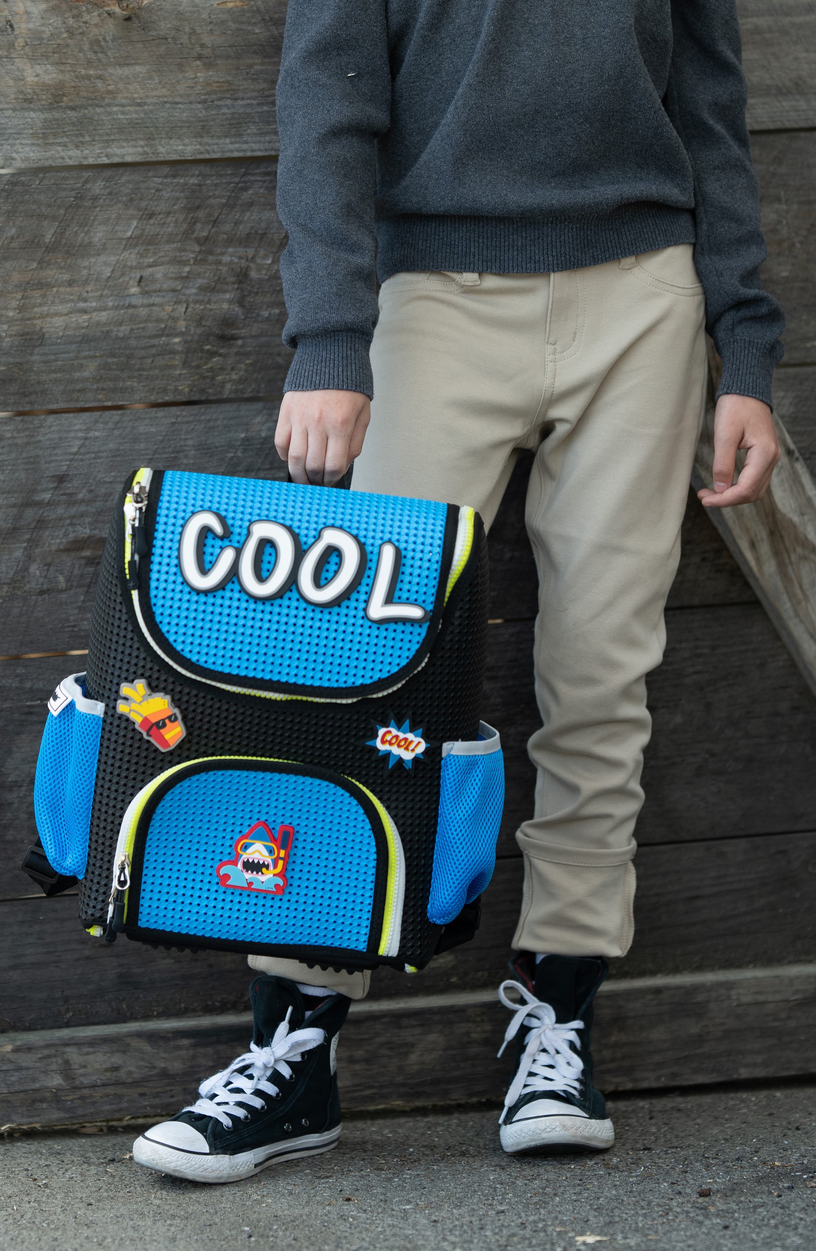 Light+Nine Electric Blue Student Water Resistant Backpack, Alternate, color, 