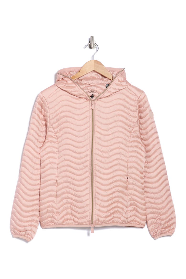 Jinnie Hooded Wavy Quilted Jacket, Alternate, color, BABY PINK