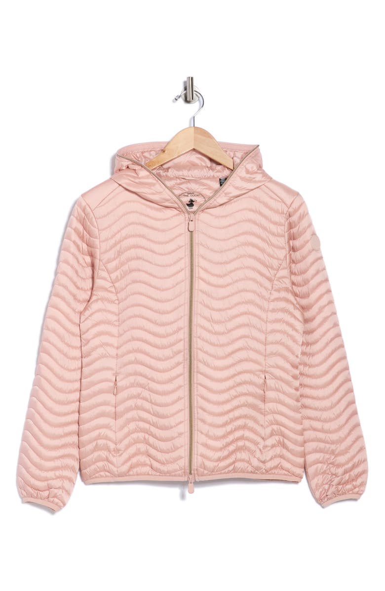 Save The Duck Jinnie Hooded Wavy Quilted Jacket, Alternate, color, Baby Pink