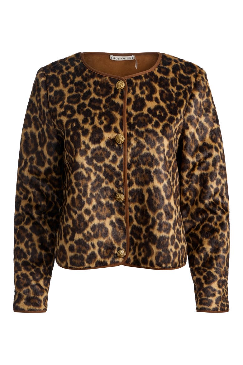 Alma Leopard Print Faux Fur Jacket, Alternate, color, SPOTTED LEOPARD