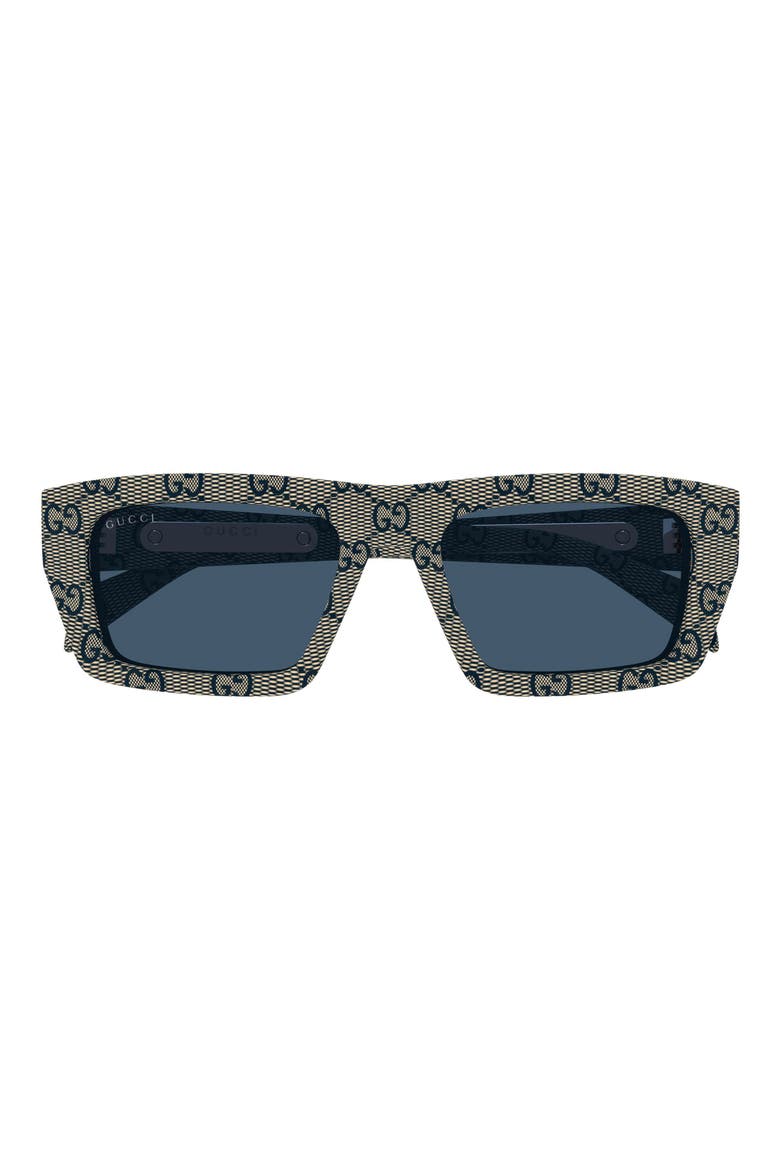 54mm Rectangular Sunglasses, Main, color, BEIGE
