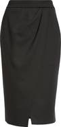 Max Mara Fervida Drape Front Wool Skirt
