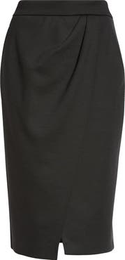Max Mara Fervida Drape Front Wool Skirt