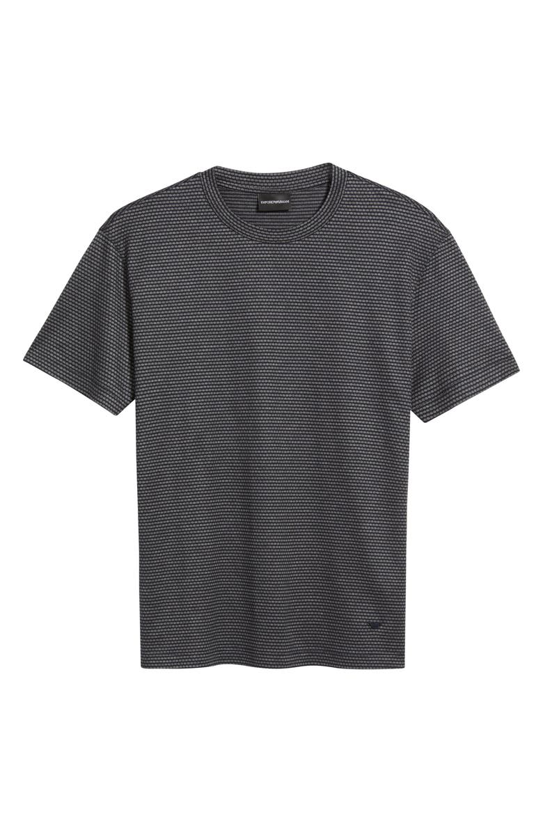 Emporio Armani Grid Print Lyocell & Cotton T-Shirt, Alternate, color, Charcoal