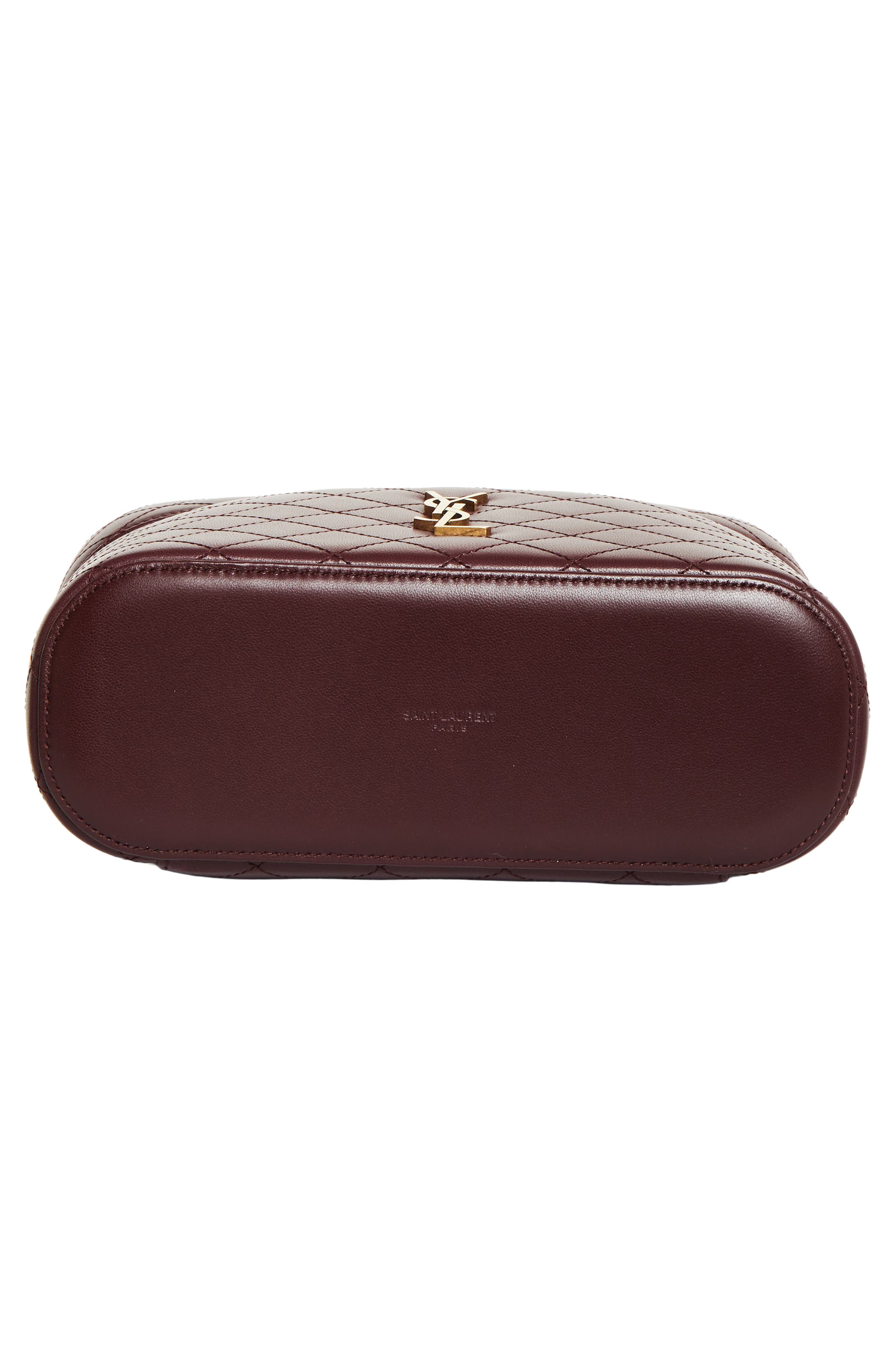 Large Gaby Quilted Leather Vanity Case, Alternate, color, ROUGE CABERNET