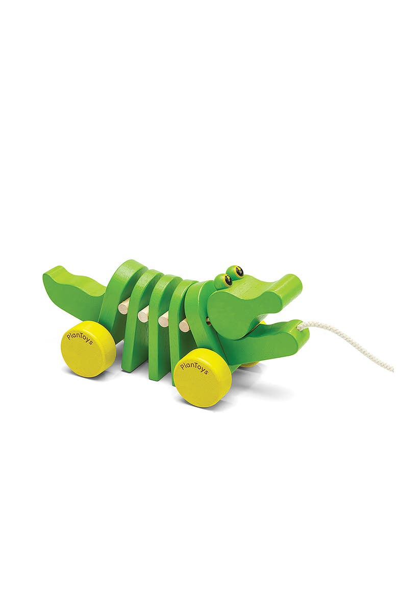 Dancing Alligator Pull Toy, Main, color, GREEN