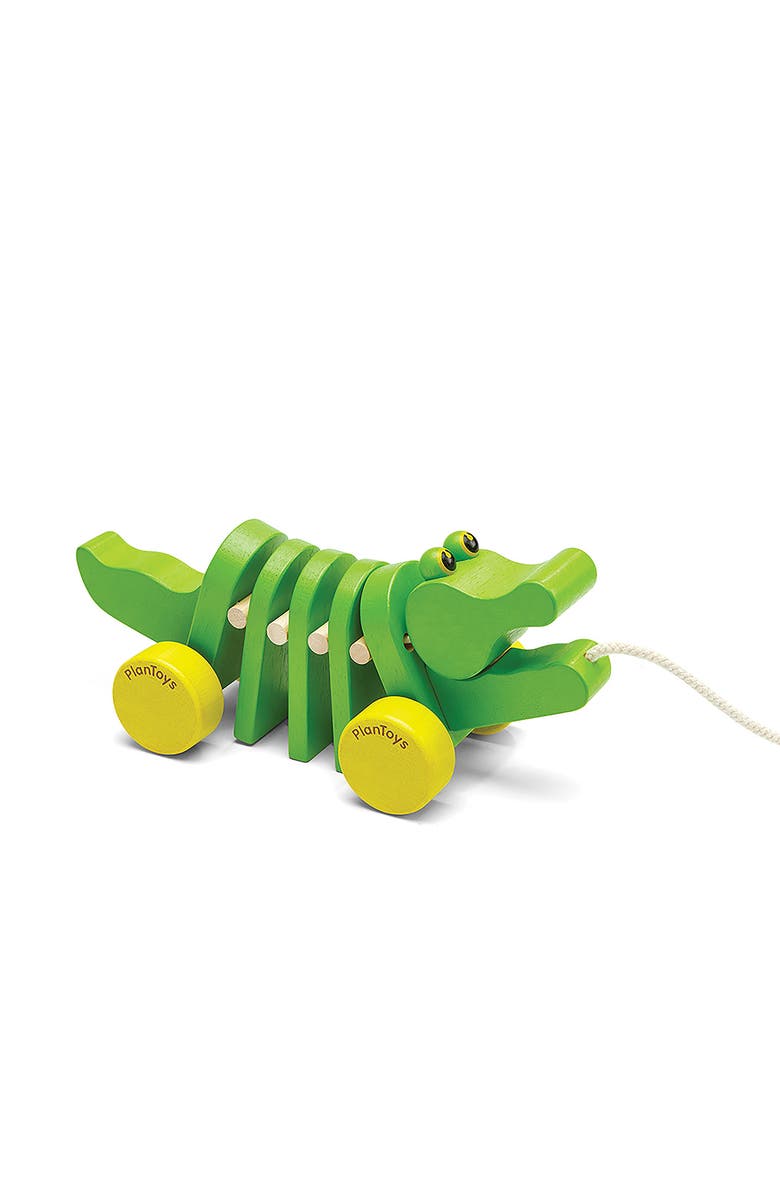 PlanToys<sup>®</sup> Dancing Alligator Pull Toy, Main, color, Green